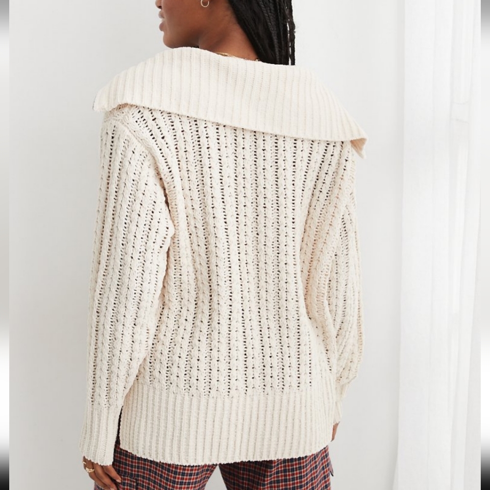 Aerie Cable Car Quarter Zip Oversized Sweater - Picture 3 of 5